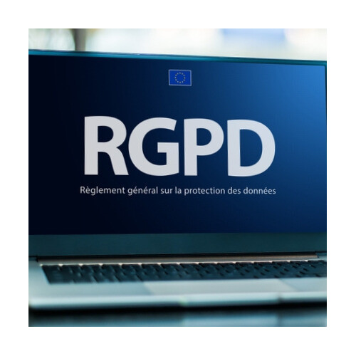 Affichage du RGPD sur un écran d’ordinateur, illustrant la conformité et la protection des données.